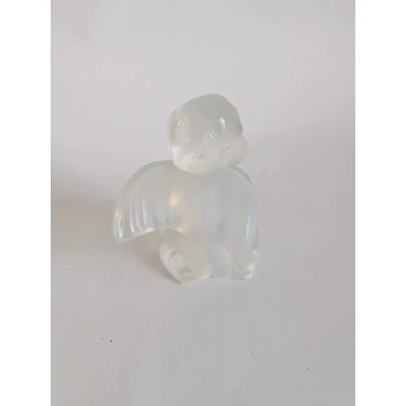 LALIQUE Angel Figurine OPALESCENT Glass CRYSTAL CHERUBINO RAPHAEL PAPERWEIGHT - Picture 2 of 4